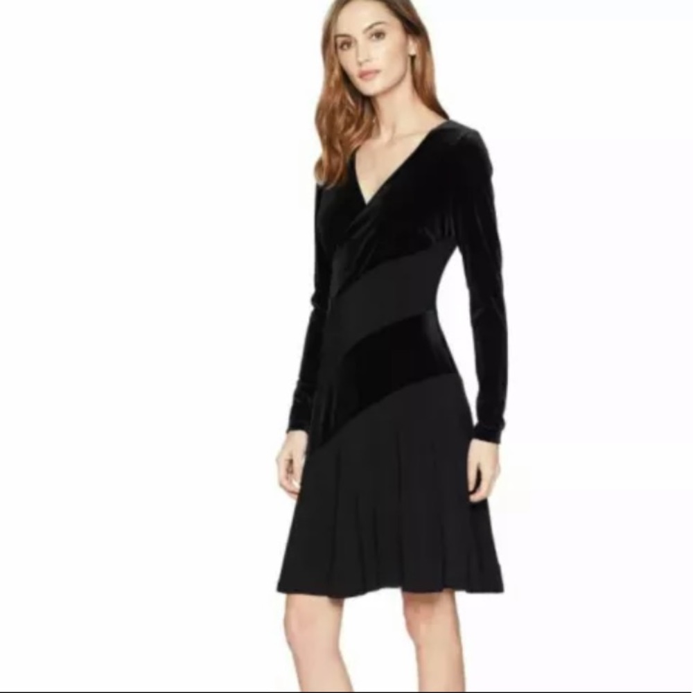 Lauren Ralph Lauren Elvarina black velvet dress 12